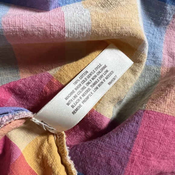 I Heart Ronson Multicolor 100% Cotton Plaid Button Down Shirt, sleeve tabs - Picture 4 of 6